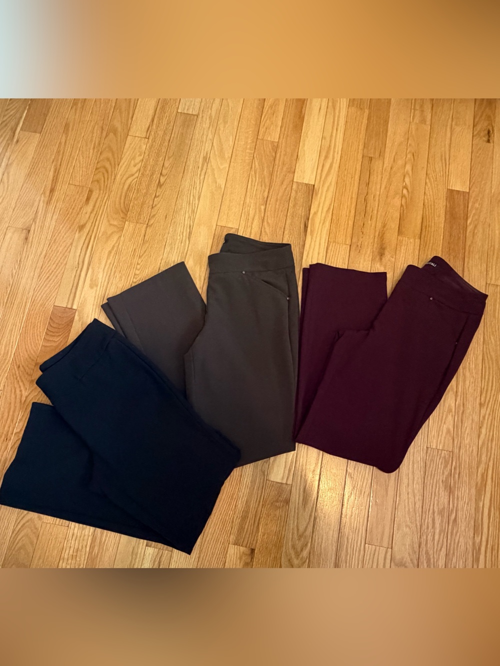 3 pairs! ROZ & ALI SECRET AGENT PULL ON PANTS STRAIGHT LEG Black SIZE 2P brown